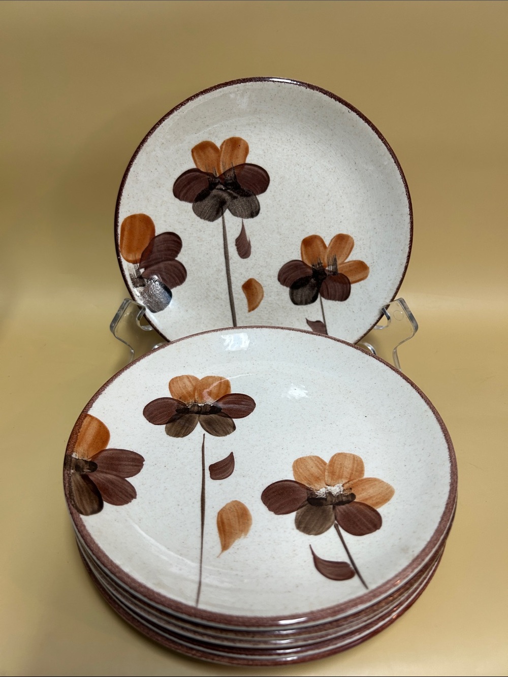 MAYON Ceramics hand decorated Flower dinnerware - Set of 6 made in phillipines
